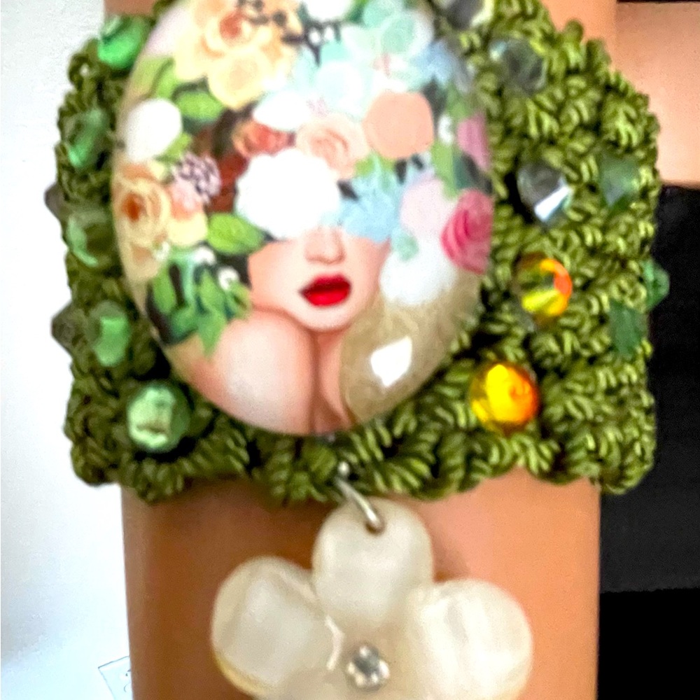 Hand Knits 2 Love Bracelet Cabochon Woman Flowers Charm Designer Romantic Gift